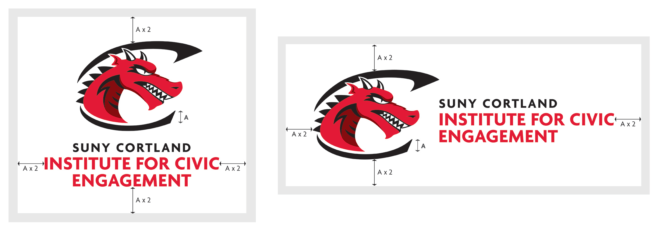 Vertical and horizontal clear space guidelines for the secondary mark area-specific lockup